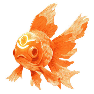 Rune Goldfish Vinyl Car Decal Sticker – Waterproof & UV-Resistant 3.4133333333333336"