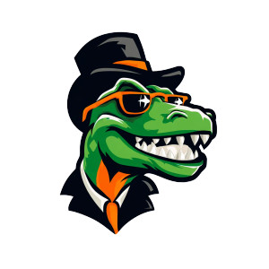 Dino Mascot Logo Vinyl Car Decal Sticker – Waterproof & UV-Resistant 6.826666666666667"