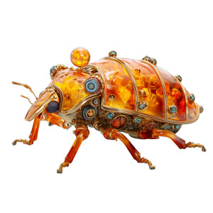 Amber Bedbug Vinyl Car Decal Sticker – Waterproof & UV-Resistant 3.4133333333333336"