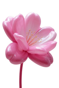 Pink Inflatable Flower Vinyl Car Decal Sticker – Waterproof & UV-Resistant 8.96"