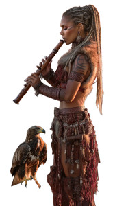 Shamanic Warrior Flutist Vinyl Car Decal Sticker – Waterproof & UV-Resistant 4.8533333333333335"