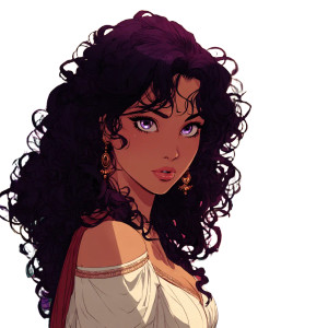 Flirtatious Romani Woman Vinyl Car Decal Sticker – Waterproof & UV-Resistant 3.4133333333333336"