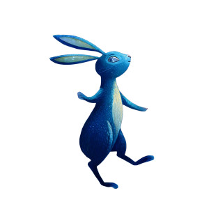 Dancing Blue Hare Vinyl Car Decal Sticker – Waterproof & UV-Resistant 3.4133333333333336"