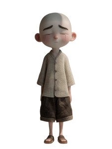 Sad Bald Boy Vinyl Car Decal Sticker – Waterproof & UV-Resistant 4.1066666666666665"