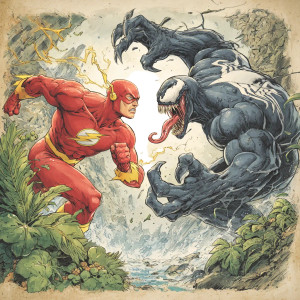 Flash Vs Venom Vinyl Car Decal Sticker – Waterproof & UV-Resistant 3.4133333333333336"