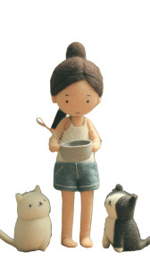 Felted Asian Woman Vinyl Car Decal Sticker – Waterproof & UV-Resistant 4.8533333333333335"