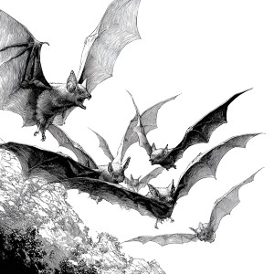 Gothic Bats Drawing Vinyl Car Decal Sticker – Waterproof & UV-Resistant 3.4133333333333336"