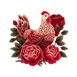 Hen Rose Logo Vinyl Car Decal Sticker – Waterproof & UV-Resistant 6.826666666666667"