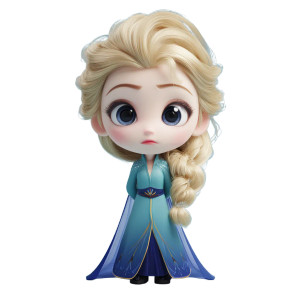 Elsa Chibi Vinyl Car Decal Sticker – Waterproof & UV-Resistant 3.4133333333333336"