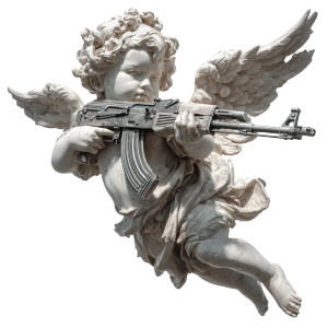 Cherub With Ak47 Vinyl Car Decal Sticker – Waterproof & UV-Resistant 3.4133333333333336" Cherub With Ak47 Vinyl Car Decal Sticker – Waterproof & UV-Resistant 3.4133333333333336"