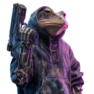 Cyberpunk Frog Gang Vinyl Car Decal Sticker – Waterproof & UV-Resistant 3.4133333333333336"