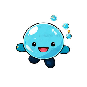 Hydrogen Cartoon Character Vinyl Car Decal Sticker – Waterproof & UV-Resistant 6.826666666666667"
