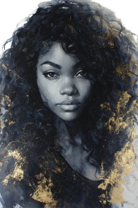 Black Woman Portrait V8 Vinyl Car Decal Sticker – Waterproof & UV-Resistant 4.4