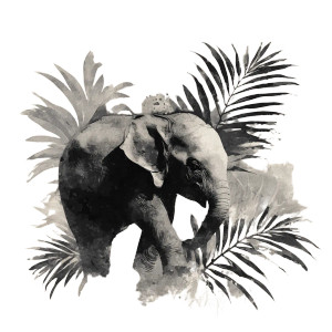 Baby Elephant Brushstroke Vinyl Car Decal Sticker – Waterproof & UV-Resistant 3.4133333333333336"