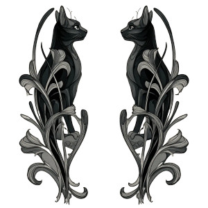 Art Nouveau Cat V4 Vinyl Car Decal Sticker – Waterproof & UV-Resistant 3.4133333333333336" Art Nouveau Cat V4 Vinyl Car Decal Sticker – Waterproof & UV-Resistant 3.4133333333333336"