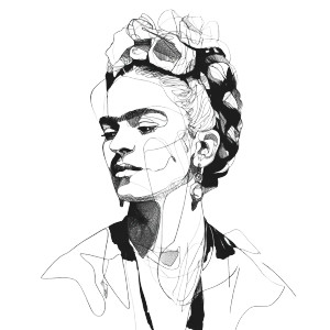 Frida Kahlo Line Art Vinyl Car Decal Sticker – Waterproof & UV-Resistant 6.826666666666667"