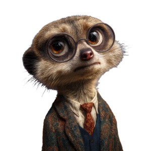 Dapper Meerkat Scholar Vinyl Car Decal Sticker – Waterproof & UV-Resistant 3.4133333333333336"