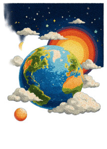 Cartoon Earth Rug Vinyl Car Decal Sticker – Waterproof & UV-Resistant 4.32"
