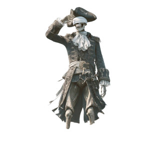 Skeleton Pirate Captain V3 Vinyl Car Decal Sticker – Waterproof & UV-Resistant 3.4133333333333336"