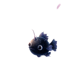 Chibi Anglerfish Fantasy Vinyl Car Decal Sticker – Waterproof & UV-Resistant 3.4133333333333336"