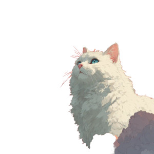 White Cat On Clouds Vinyl Car Decal Sticker – Waterproof & UV-Resistant 3.4133333333333336"