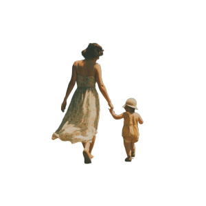 Summer Walk Duo Vinyl Car Decal Sticker – Waterproof & UV-Resistant 3.4133333333333336"