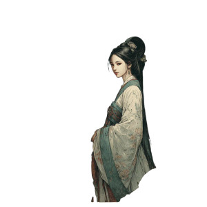 Ancient Chinese Woman V13 Vinyl Car Decal Sticker – Waterproof & UV-Resistant 3.4133333333333336"