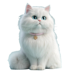 White Persian Cat V8 Vinyl Car Decal Sticker – Waterproof & UV-Resistant 3.4133333333333336"