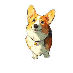 Tricolor Corgi Vinyl Car Decal Sticker – Waterproof & UV-Resistant 3.4133333333333336"