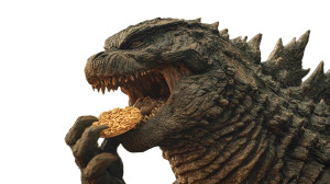 Godzilla Eats Pasta Vinyl Car Decal Sticker – Waterproof & UV-Resistant 2.72"