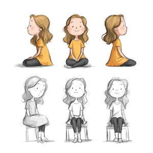 Girl In Poses Vinyl Car Decal Sticker – Waterproof & UV-Resistant 3.4133333333333336"