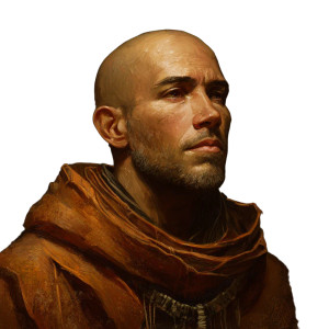 Monk Portrait V2 Vinyl Car Decal Sticker – Waterproof & UV-Resistant 3.4133333333333336"