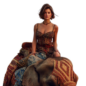 Boho Woman On Elephant Vinyl Car Decal Sticker – Waterproof & UV-Resistant 3.4133333333333336"