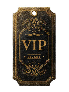 Golden Vip Ticket Vinyl Car Decal Sticker – Waterproof & UV-Resistant 4.1066666666666665"