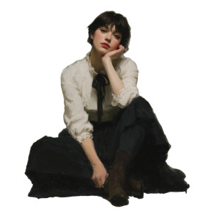 Expressive Woman Portrait V2 Vinyl Car Decal Sticker – Waterproof & UV-Resistant 3.4133333333333336"