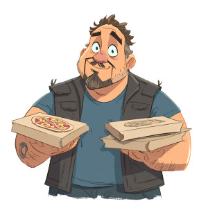 Pizza Delivery Guy V3 Vinyl Car Decal Sticker – Waterproof & UV-Resistant 3.4133333333333336"