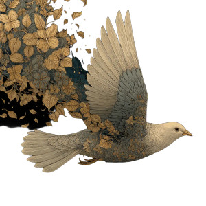 Dove Waterfall Illustration Vinyl Car Decal Sticker – Waterproof & UV-Resistant 3.4133333333333336"