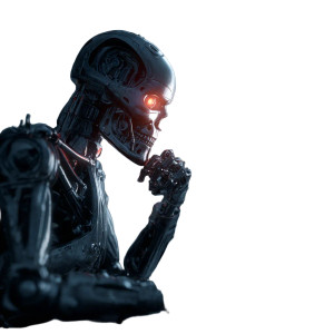 Scary Cyber Robot Vinyl Car Decal Sticker – Waterproof & UV-Resistant 3.4133333333333336"