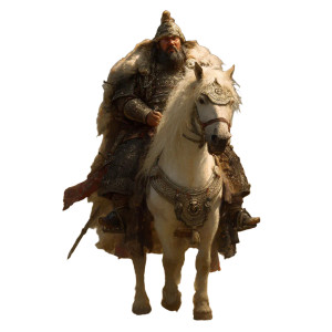 Mongol Warrior Leader Vinyl Car Decal Sticker – Waterproof & UV-Resistant 3.4133333333333336"