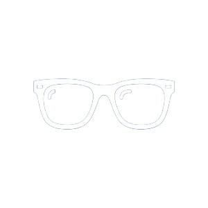 Stylized Eyeglasses Logo Vinyl Car Decal Sticker – Waterproof & UV-Resistant 3.4133333333333336"