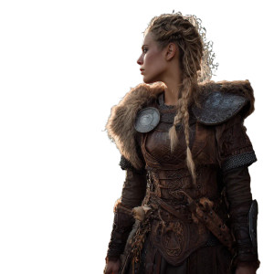 Viking Woman Armor Vinyl Car Decal Sticker – Waterproof & UV-Resistant 3.4133333333333336"