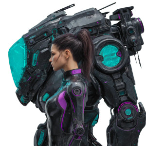 Black Armoured Mecha Vinyl Car Decal Sticker – Waterproof & UV-Resistant 6.826666666666667"