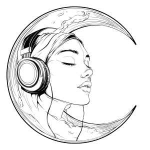 Moon Woman Portrait Vinyl Car Decal Sticker – Waterproof & UV-Resistant 3.4133333333333336"