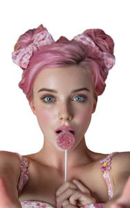 Pink-Haired Candy Queen Vinyl Car Decal Sticker – Waterproof & UV-Resistant 4.586666666666667"