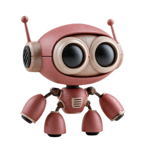 Scarlet Red Robot Vinyl Car Decal Sticker – Waterproof & UV-Resistant 3.4133333333333336"