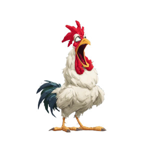 Loud Cartoon Rooster Vinyl Car Decal Sticker – Waterproof & UV-Resistant 3.4133333333333336"
