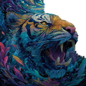 Psychedelic Tiger V3 Vinyl Car Decal Sticker – Waterproof & UV-Resistant 3.4133333333333336" Psychedelic Tiger V3 Vinyl Car Decal Sticker – Waterproof & UV-Resistant 3.4133333333333336"