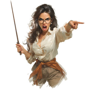 Angry Teacher Woman Vinyl Car Decal Sticker – Waterproof & UV-Resistant 6.826666666666667"