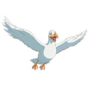Ghibli Seagull Vinyl Car Decal Sticker – Waterproof & UV-Resistant 3.4133333333333336"