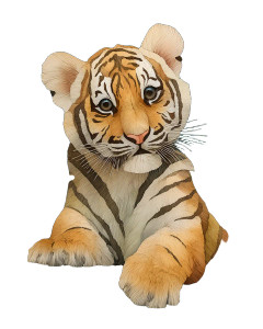 Striped Tiger Cub Vinyl Car Decal Sticker – Waterproof & UV-Resistant 8.0"